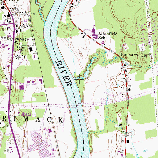 Topographic Map of Nesenkeag Brook, NH