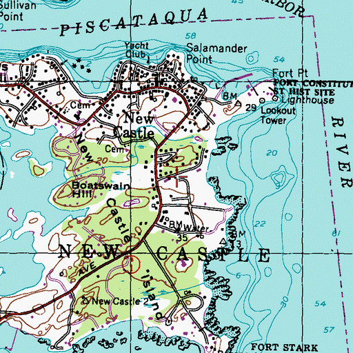Topographic Map of New Castle Island, NH