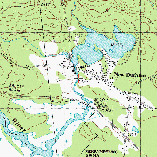Topographic Map of New Durham, NH