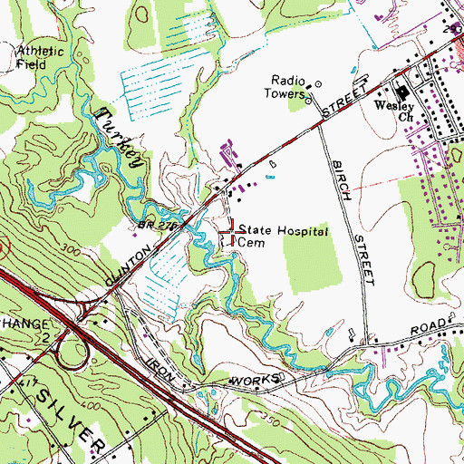 Topographic Map of New Hampshire State Hospital Cemetery, NH