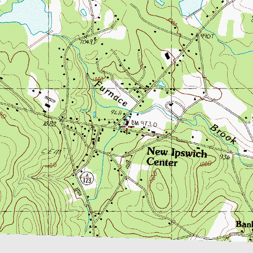 Topographic Map of New Ipswich Center, NH