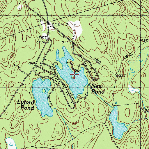 Topographic Map of New Pond, NH
