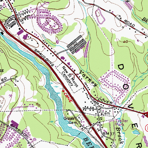 Topographic Map of New Saint Marys Cemetery, NH