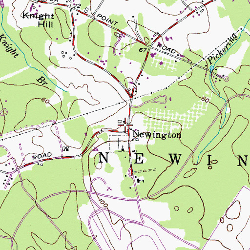 Topographic Map of Newington, NH