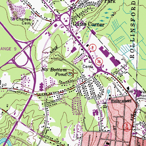 Topographic Map of No Bottom Pond, NH