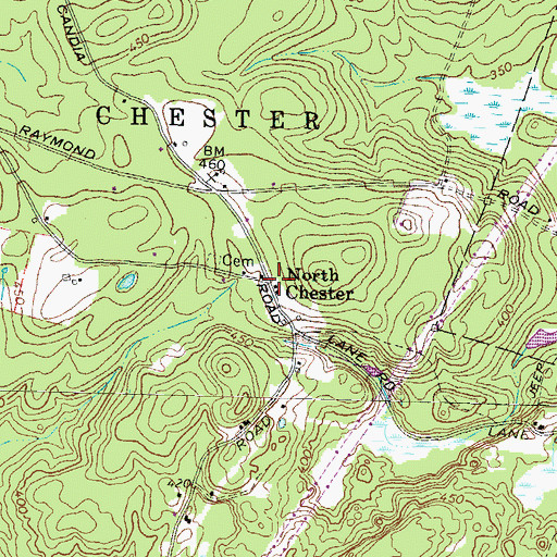 Topographic Map of North Chester, NH
