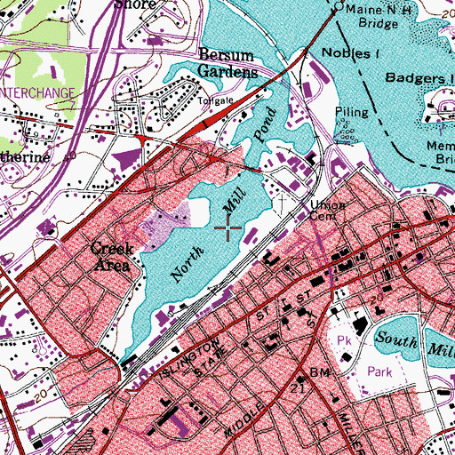 Topographic Map of North Mill Pond, NH