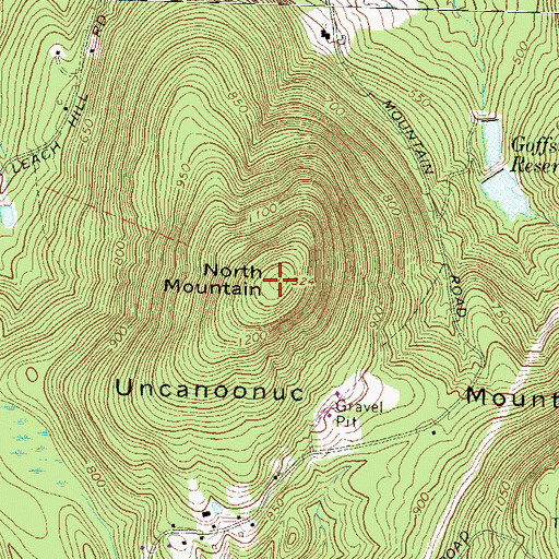 Topographic Map of North Mountain, NH