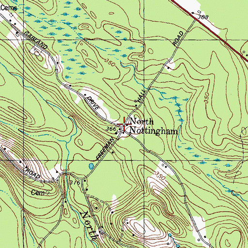 Topographic Map of North Nottingham, NH