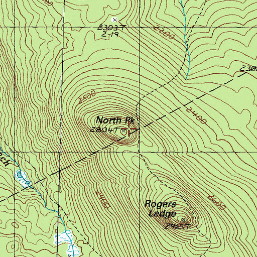 Topographic Map of North Peak, NH