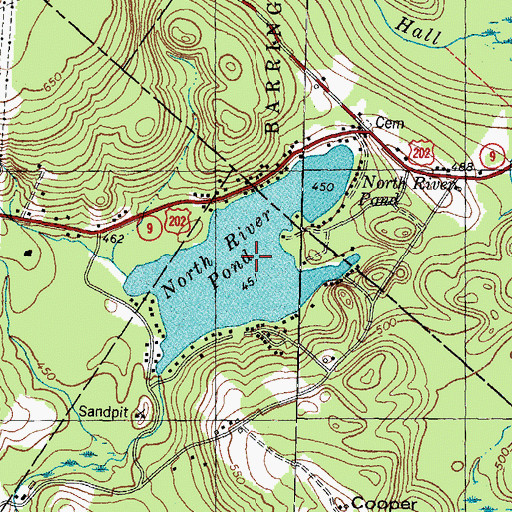 Topographic Map of North River Pond, NH