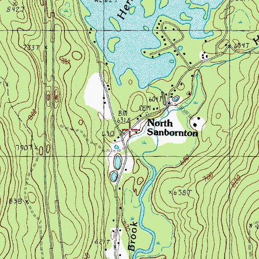 Topographic Map of North Sanbornton, NH