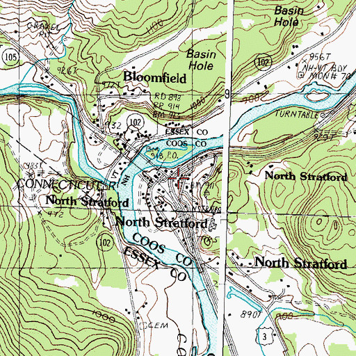 Topographic Map of North Stratford, NH