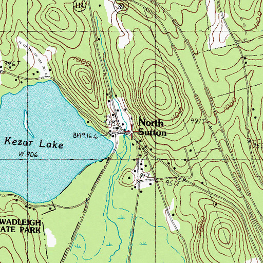 Topographic Map of North Sutton, NH