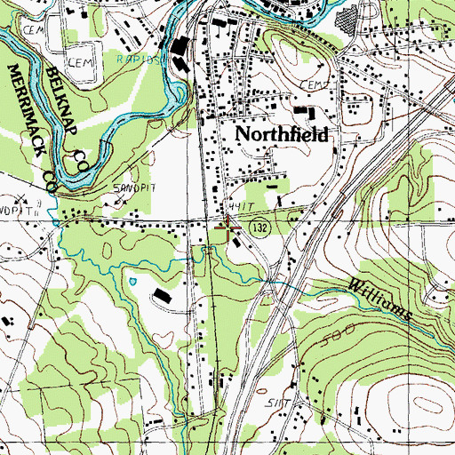 Topographic Map of Northfield, NH