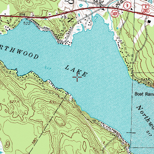 Topographic Map of Northwood Lake, NH