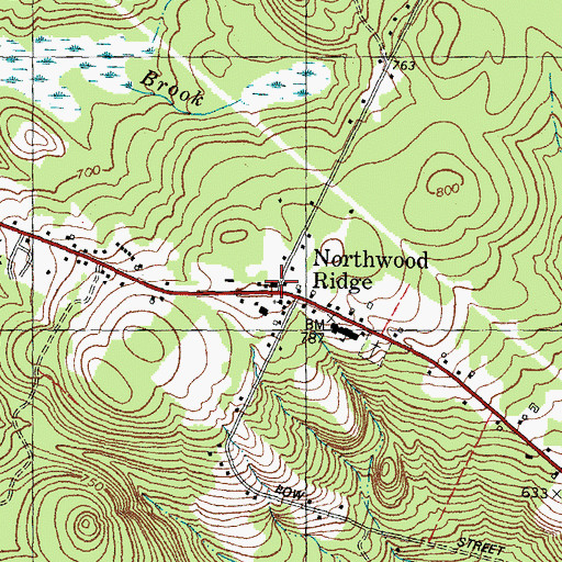 Topographic Map of Northwood Ridge, NH