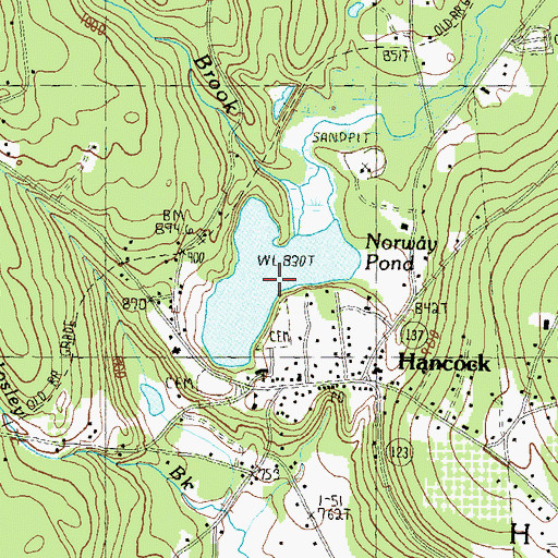 Topographic Map of Norway Pond, NH