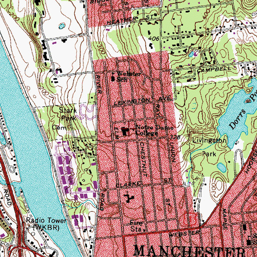 Topographic Map of Notre Dame College, NH