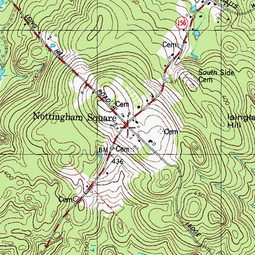 Topographic Map of Nottingham Square, NH