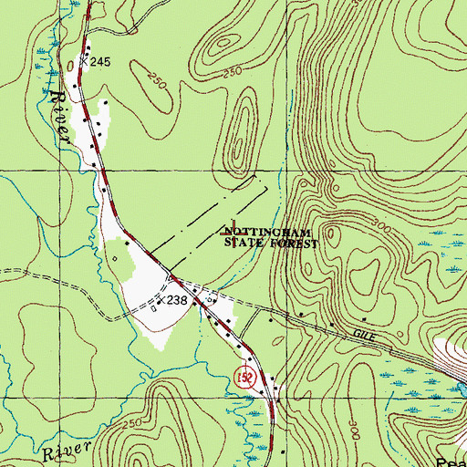 Topographic Map of Nottingham State Forest, NH