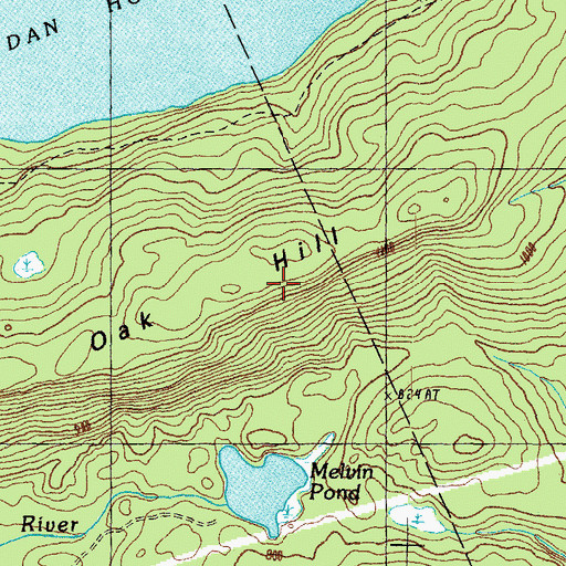 Topographic Map of Oak Hill, NH