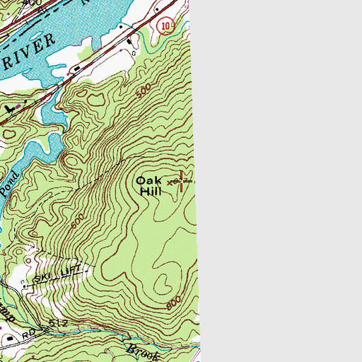 Topographic Map of Oak Hill, NH