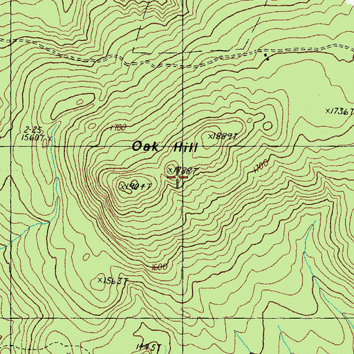 Topographic Map of Oak Hill, NH
