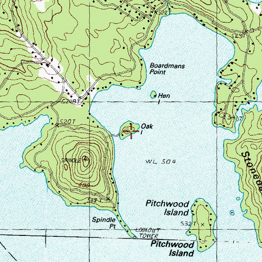 Topographic Map of Oak Island, NH
