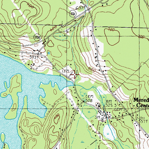 Topographic Map of Oakland Cemetery, NH