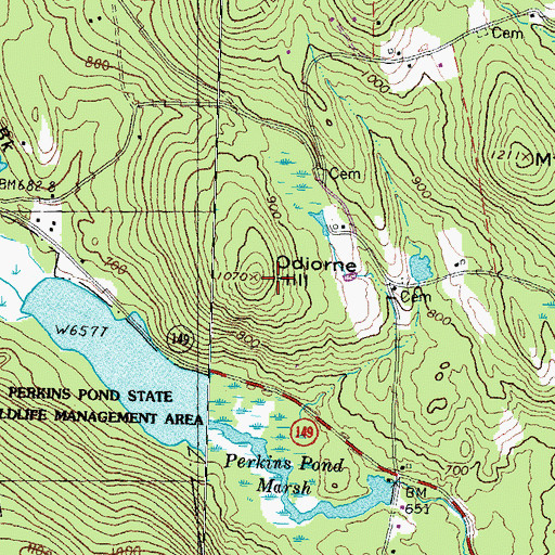 Topographic Map of Odiorne Hill, NH