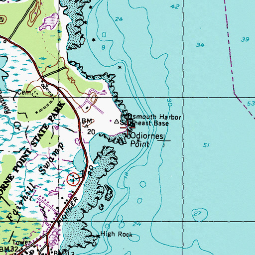 Topographic Map of Odiornes Point, NH