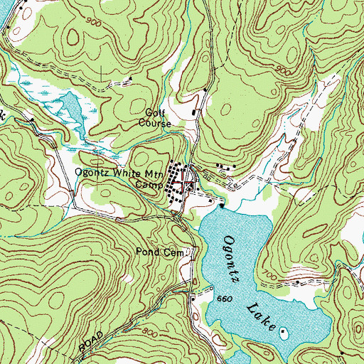 Topographic Map of Ogontz White Mountain Camp, NH