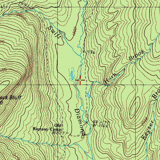 Topographic Map of Old Ramsay Camp, NH
