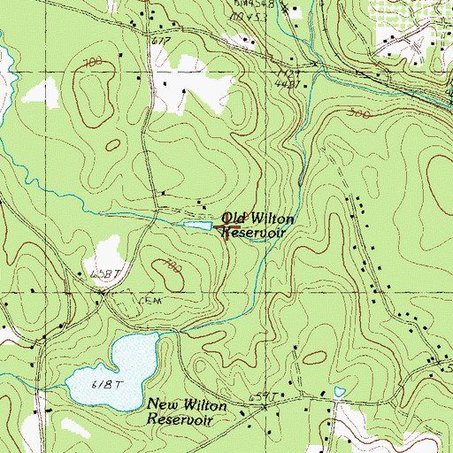 Topographic Map of Old Wilton Reservoir, NH
