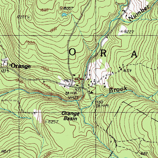 Topographic Map of Orange Common Cemetery, NH