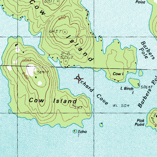 Topographic Map of Orchard Cove, NH
