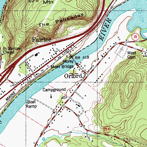 Topographic Map of Orford, NH