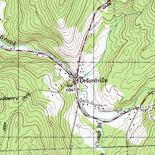 Topographic Map of Orfordville, NH
