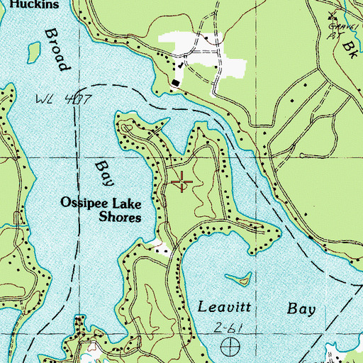 Topographic Map of Ossipee Lake Shores, NH