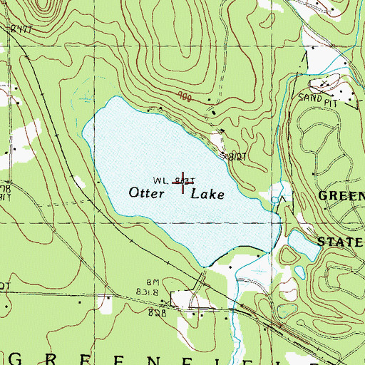 Topographic Map of Otter Lake, NH