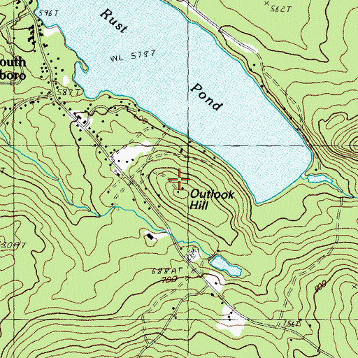 Topographic Map of Outlook Hill, NH