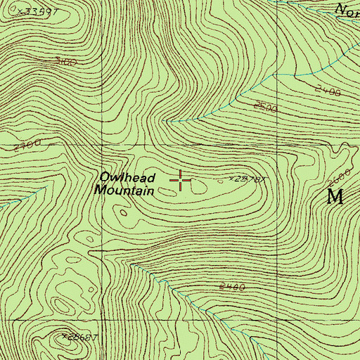 Topographic Map of Owlhead Mountain, NH