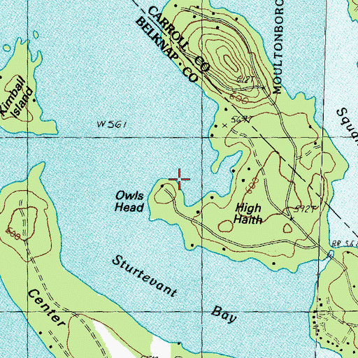 Topographic Map of Owls Head, NH