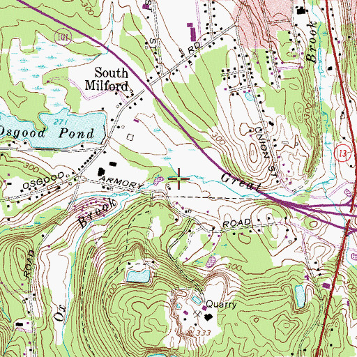 Topographic Map of Ox Brook, NH