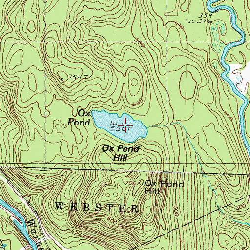 Topographic Map of Ox Pond, NH