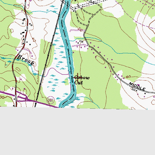Topographic Map of Oxbow Cut, NH