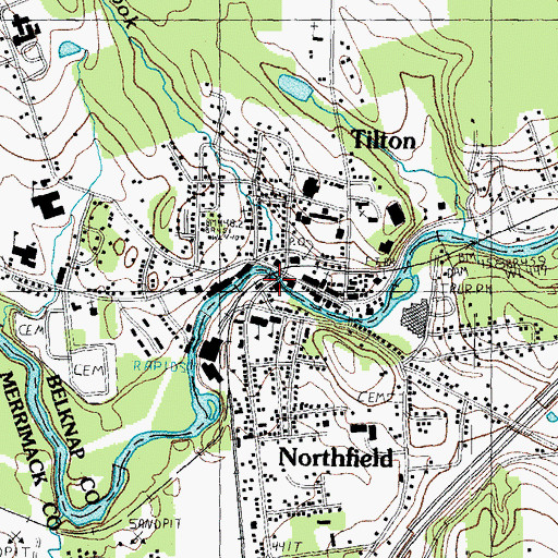 Topographic Map of Packer Brook, NH