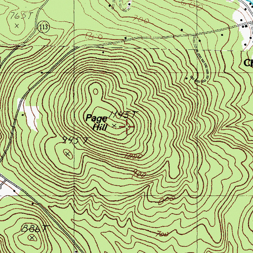 Topographic Map of Page Hill, NH