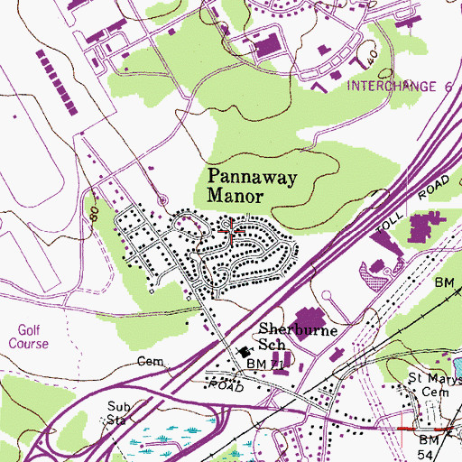 Topographic Map of Pannaway Manor, NH